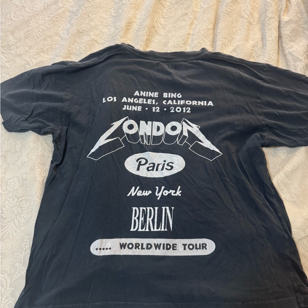 Anine Bing Charcoal Tour Graphic Tee - limited edition